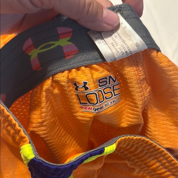 Under Armour Bright Orange Shorts with Purple Accents - Picture 3 of 3